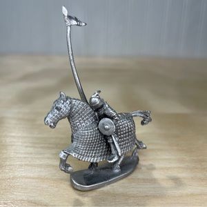 Vintage Ral Partha Pewter Mounted Medieval Chain Mail Lance Knight PP 663